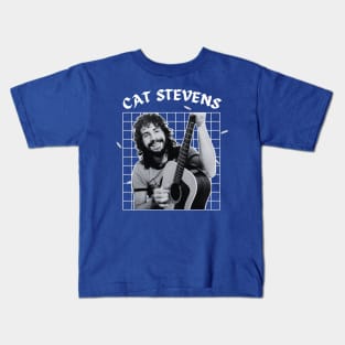 Cat stevens --- 70s retro style Kids T-Shirt